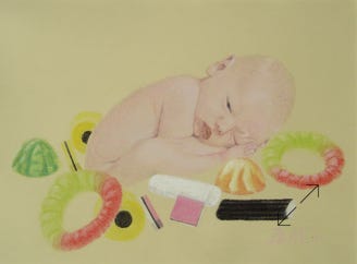 painting, surrealisme, pastelkrijt